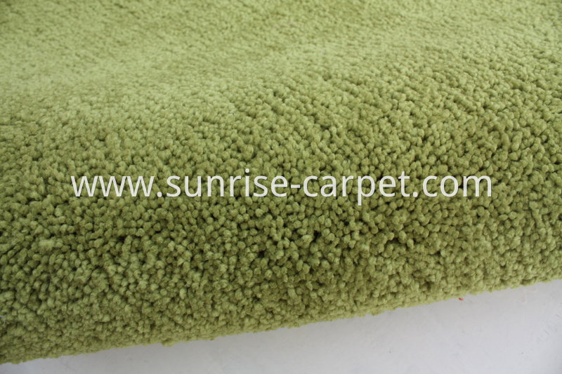 Elastic Polyester Shaggy Rug Green Color